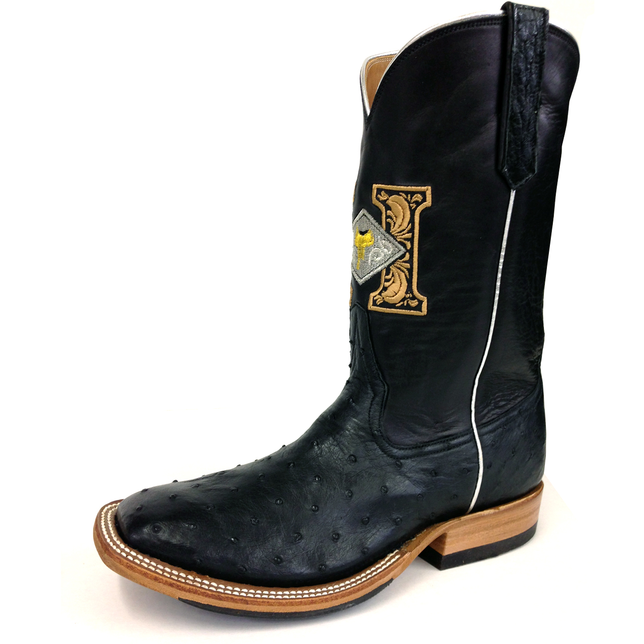 Womens black ostrich on sale boots