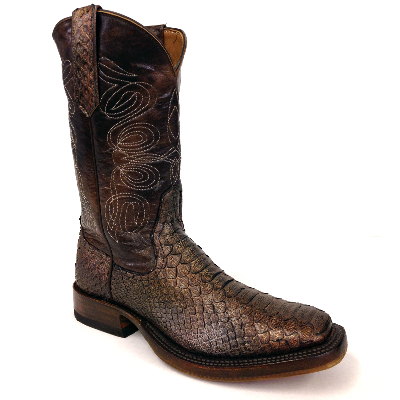 Raven Python Boots Harris Leather & Silverworks | Saddles and Silver