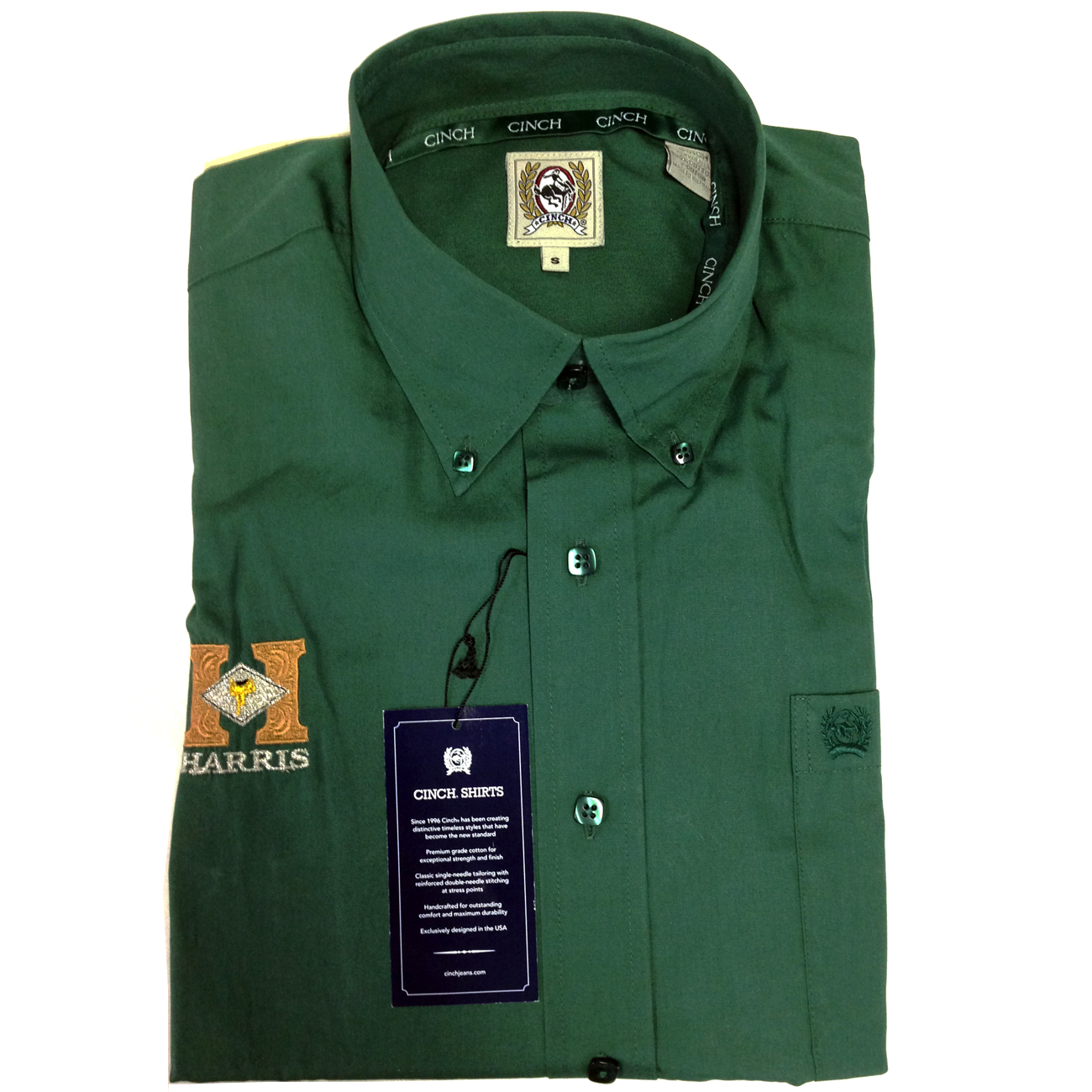 Cinch Show Shirt – Hunter Green 192 – Harris Leather & Silverworks ...