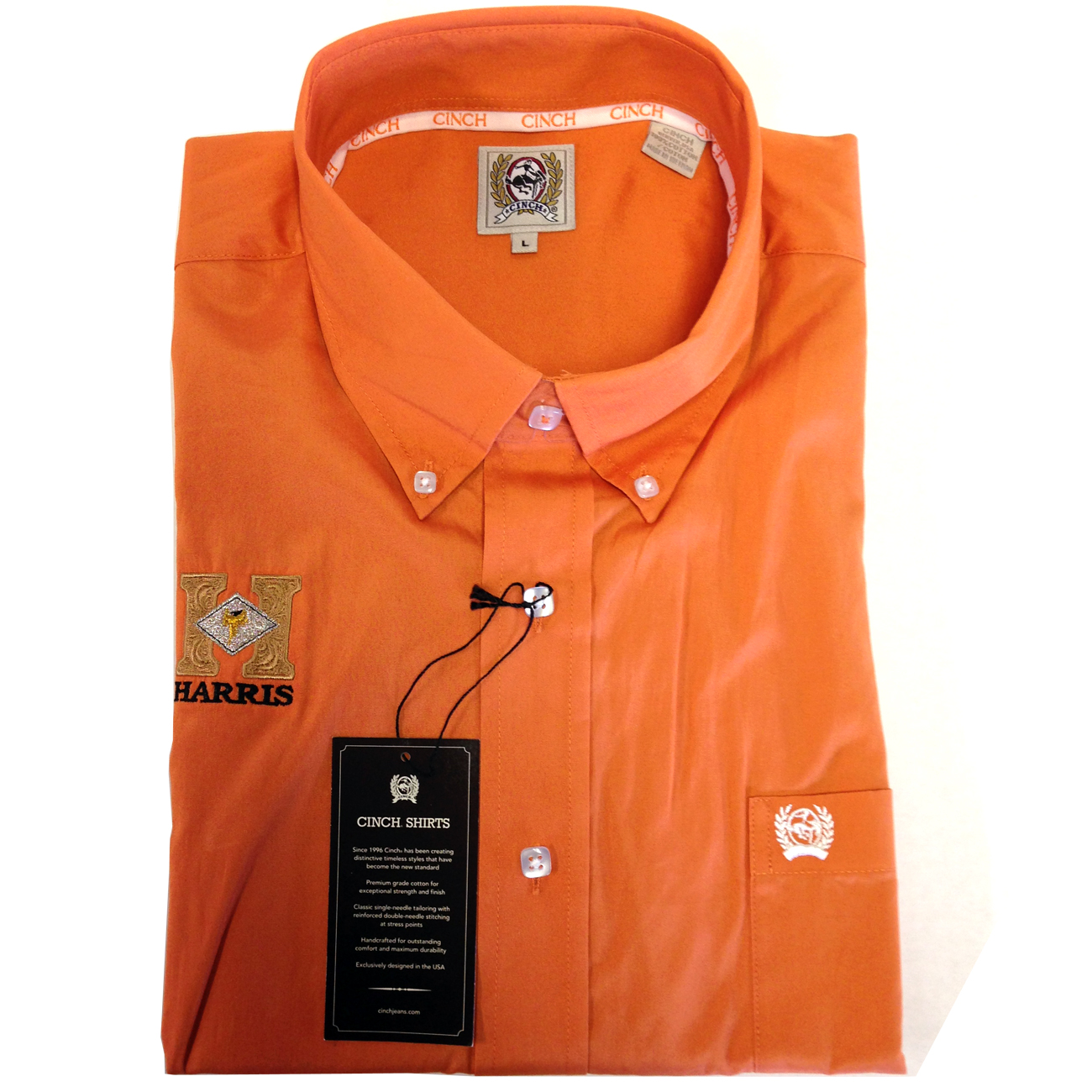 Cinch Show Shirt – Orange 005 – Harris Leather & Silverworks ...