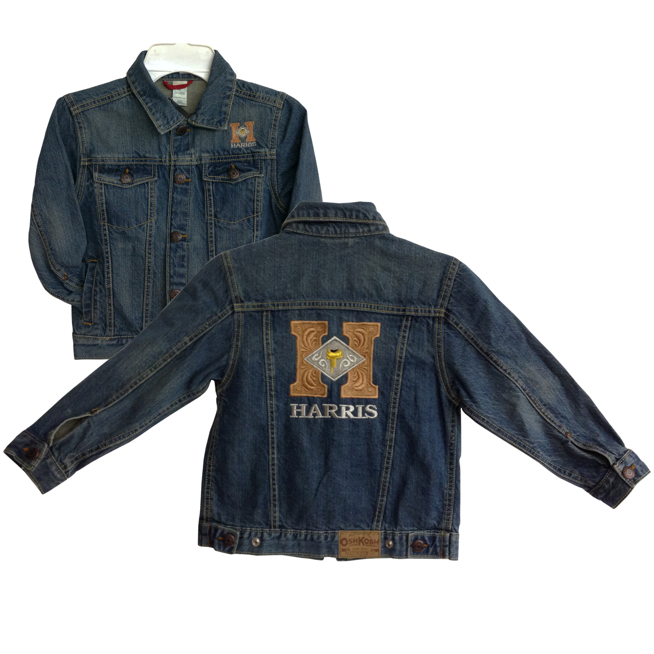 Harris Youth Denim Jacket - Tan Logo
