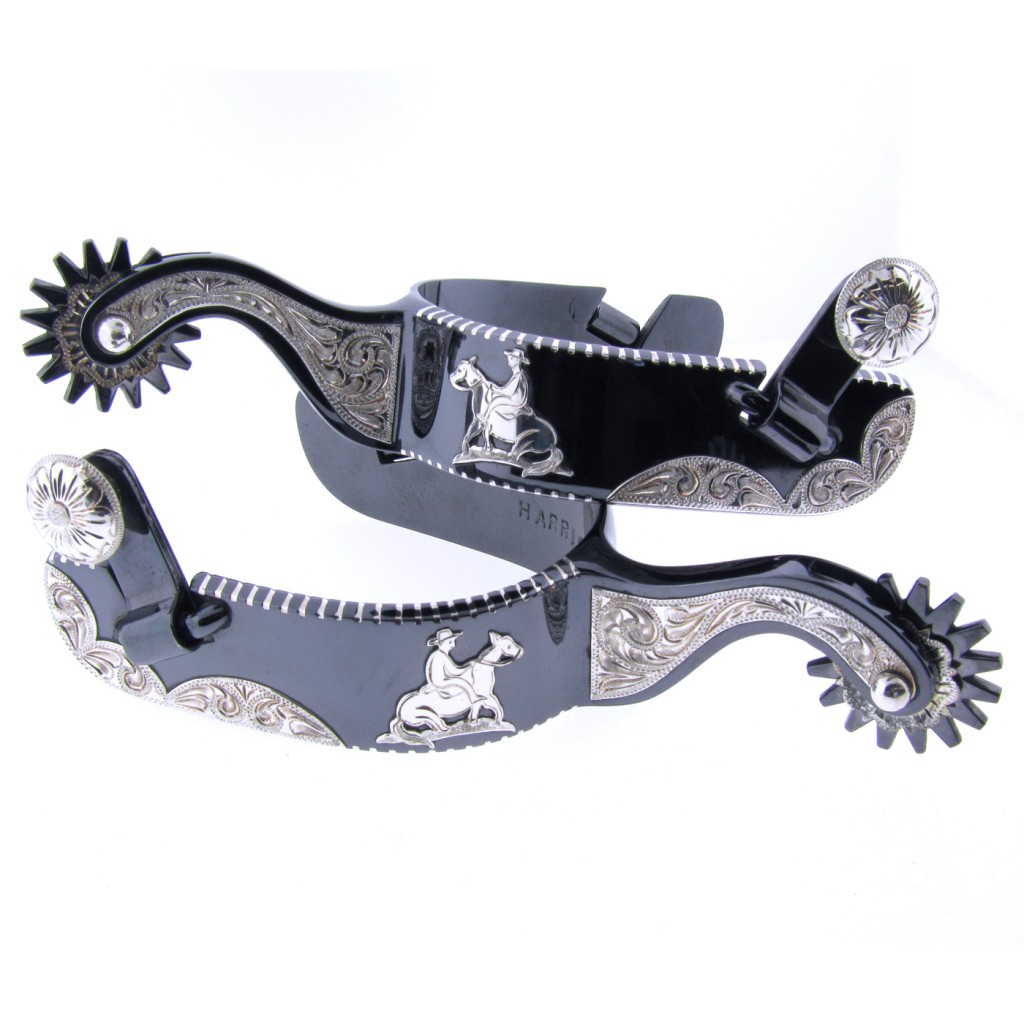 Reining Horse & Rider Spurs | Harris Leather & Silverworks | Legendary