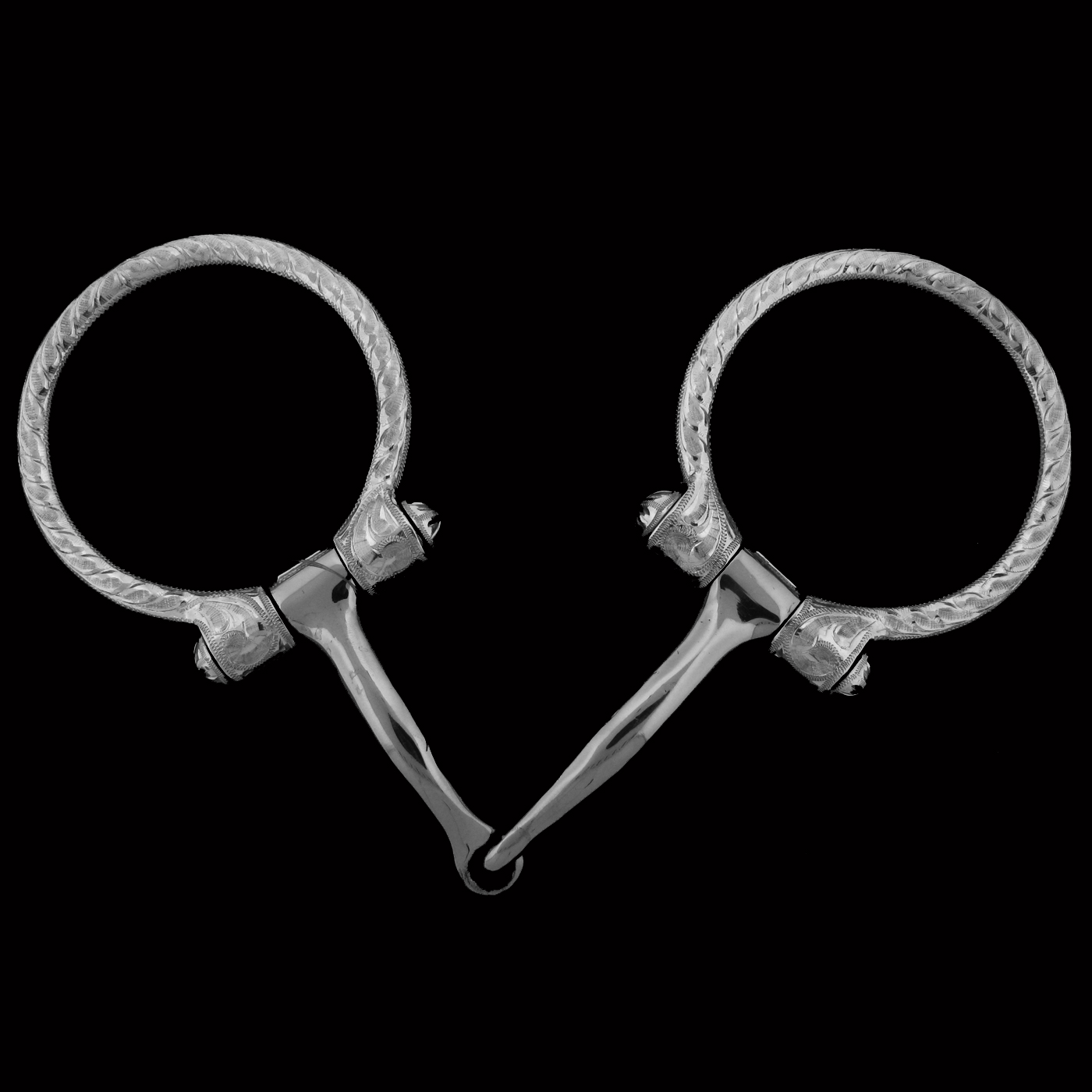 Sterling Silver Snaffle Bits Dangle Earrings Flawless Polished finish 