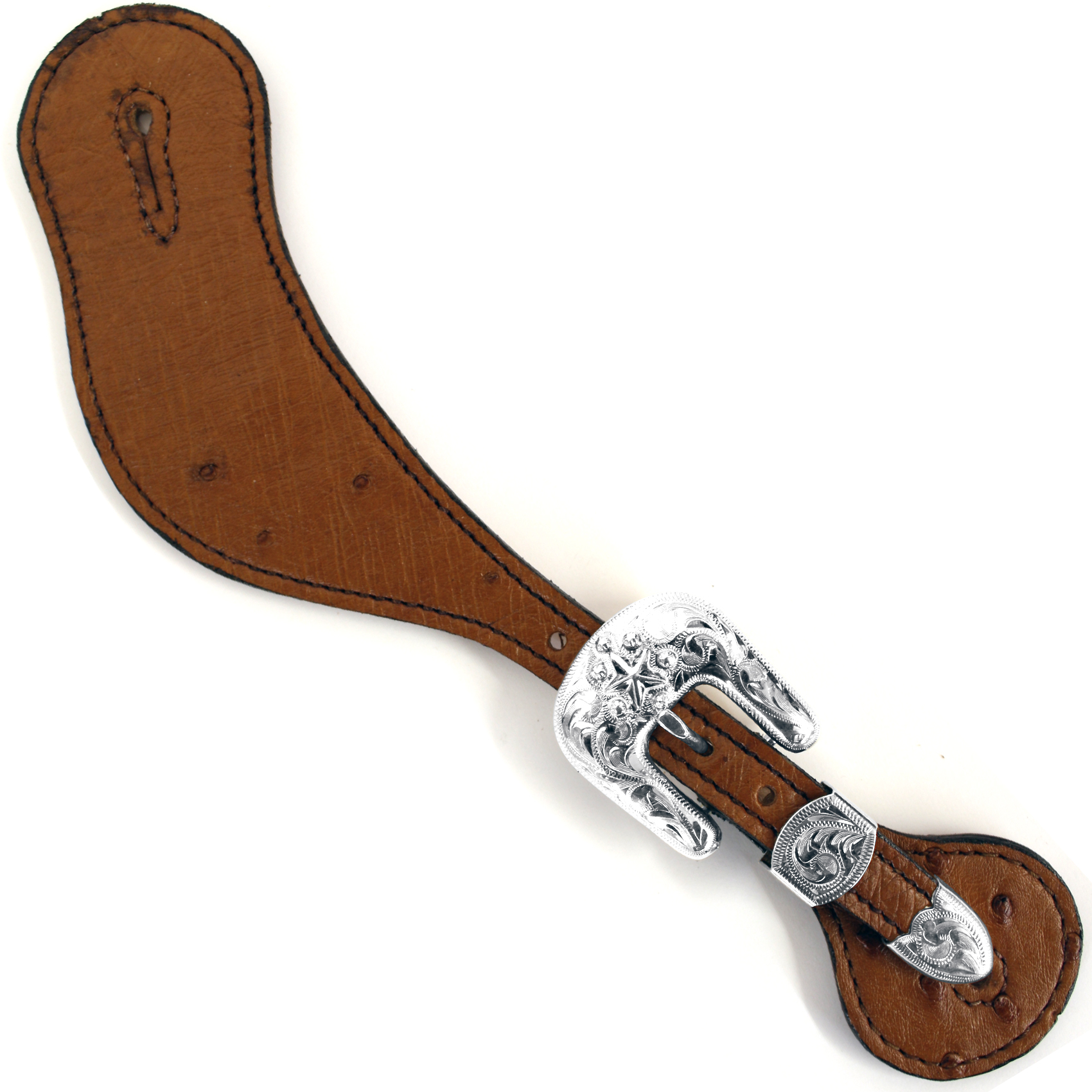 Mens Ostrich Dove Wing Spur Straps – Yuma Star | Harris Leather ...