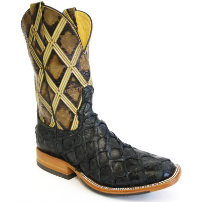 men's black pirarucu boots