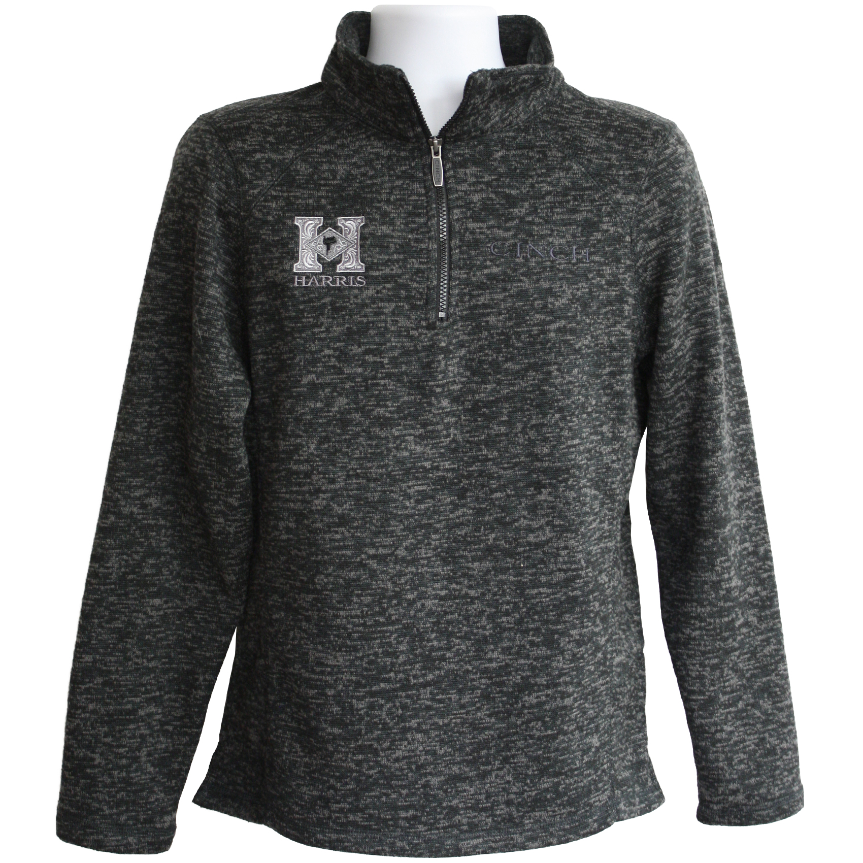 Cinch Microfleece 1/4 Zip Sweater – Gray – Harris Leather & Silverworks ...