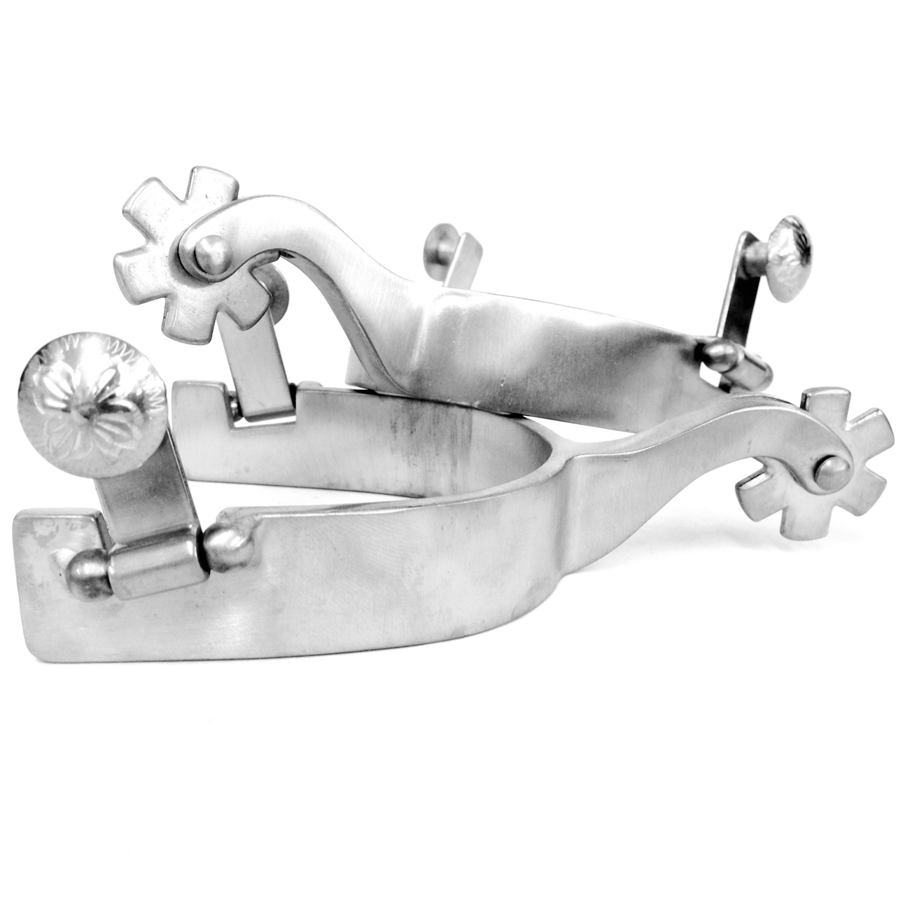 1″ Brushed Stainless Steel Spurs – Harris Leather & Silverworks ...