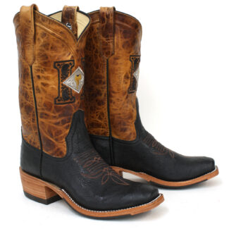 Black Smooth Ostrich Boots - Cutter Toe