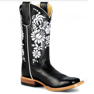 Black and White Floral Kids Boots