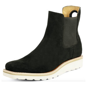 Black Suede Slip-On Swedge Boot