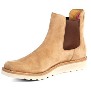 Tan Suede Slip-On Swedge Boot