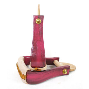 Nettles Wood Stirrups – 2″ Flatbottom – Distressed Pink