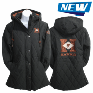 Cinch 3/4 Length Diamond Quilted Jacket- Black